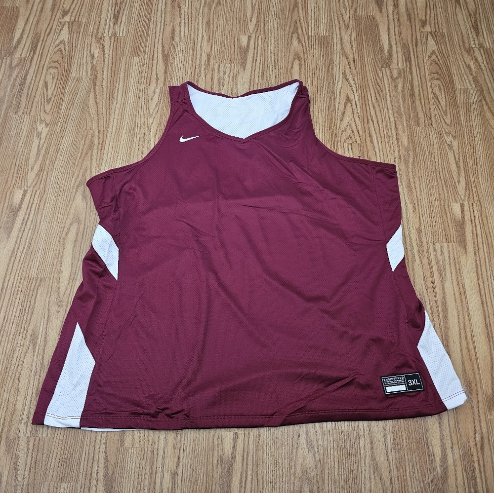NIKE REVERSIBLE TRAINING JERSEY BURGUNDY WHITE WOMEN’S‎ SIZE 3X